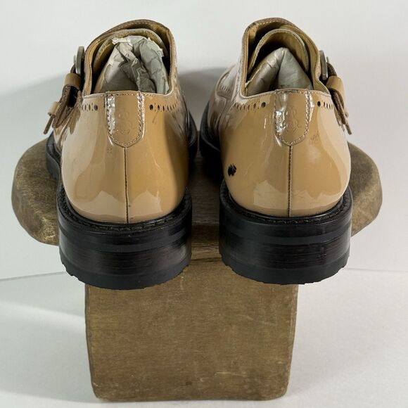 The Office Of Angela Scott Mr.York Monk Strap Shoe Patent Leather Beige&White 42 - Picture 6 of 16